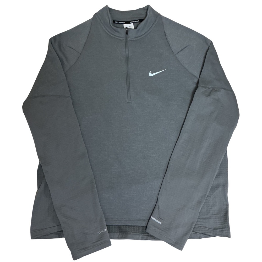 Nike Therma-FIT Running Pullover Mens Large Gray FB8564-084 Quarter Zip Top